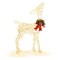 34.5" Outdoor and Indoor White Glitter Reindeer with 50 Warm LED Lights for Holiday Decor